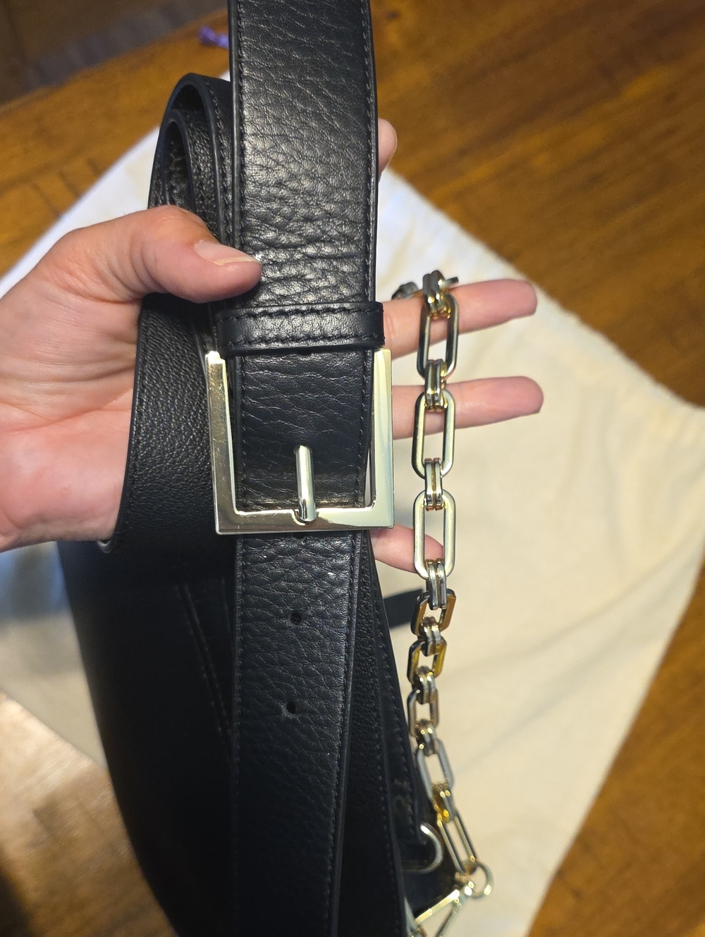Ted Baker Jjolie Black Leather Crossbody Bag with Gold Chain With Dust Bag - Picture 11 of 16